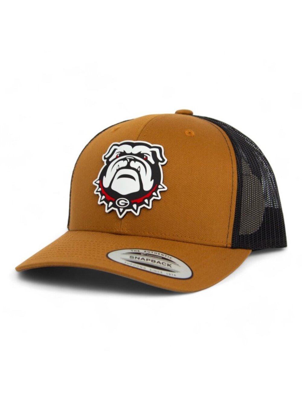 Georgia Bulldogs UGA 3D YP Snapback Trucker Hat- Carmel/ Black